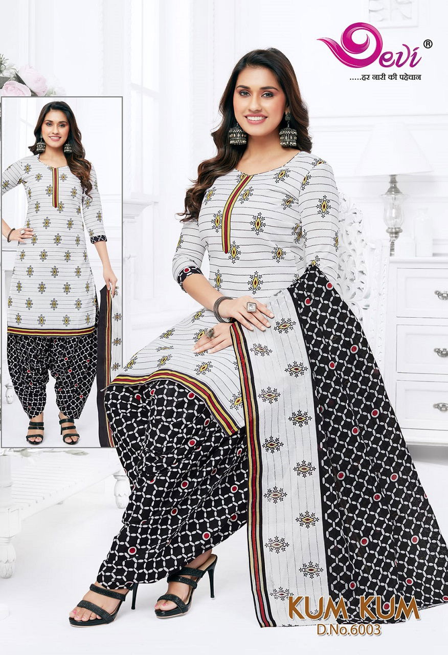 Devi Kum Kum Patiyala 6 Regular Wear Wholesale Cotton Dress Material
